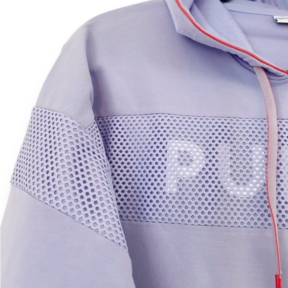 PUMA Lavender Cropped Terry Hoodie - Lightweight Spring Athleisure - Small NWT - Picture 5 of 14